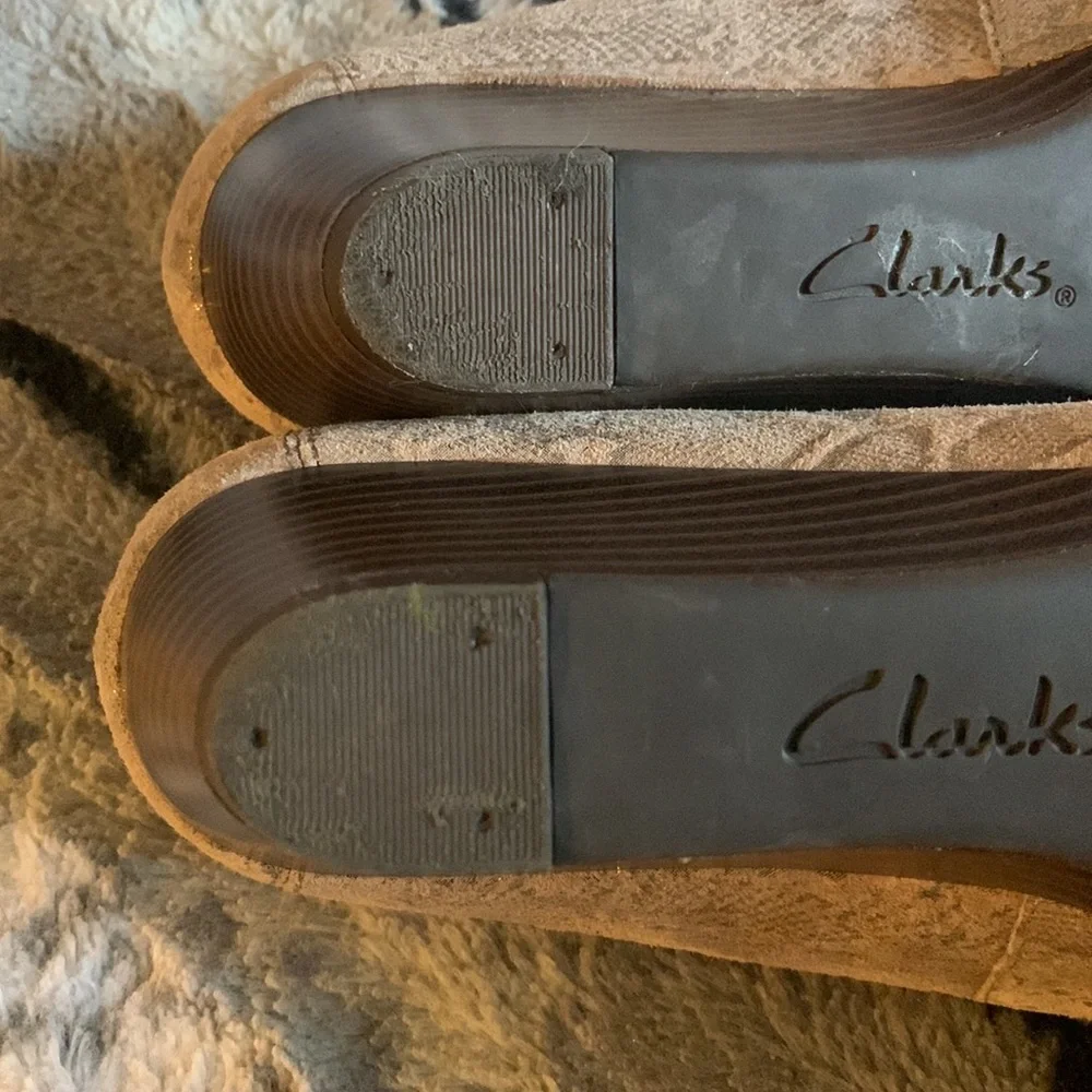 Clarks Collection Soft Cushion Snakeskin Wedge — 9.5